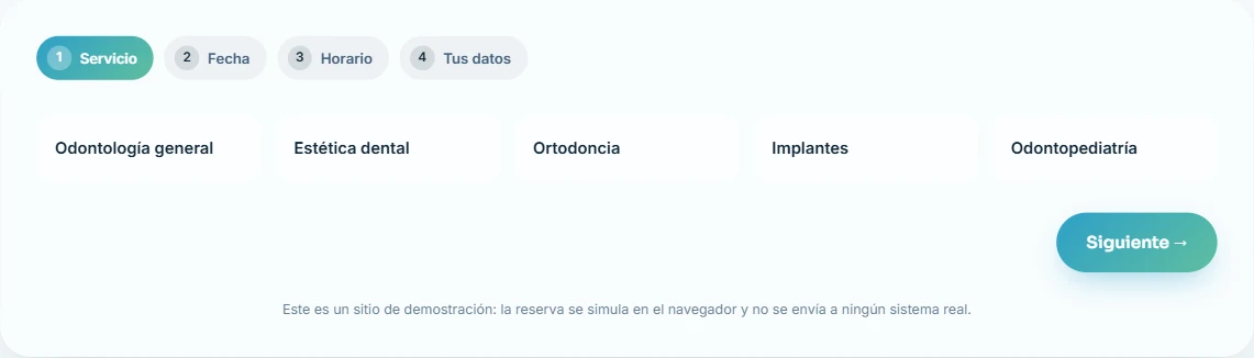 Paso 1 del turno online de ALBA: elegir el tratamiento